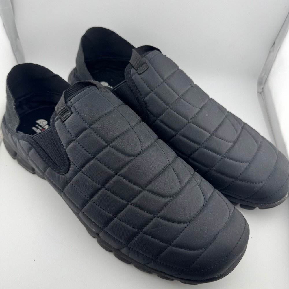 NoSox Hubie Slip On Shoes 12W Black Excellent Quilted Memory Foam Casual Loafers